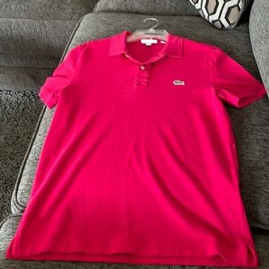 Hot pink Lacoste polo